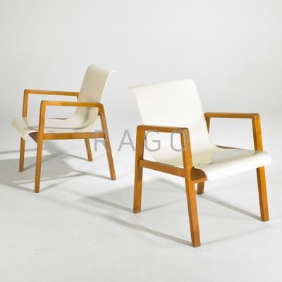 Appraisal: ALVAR AALTO ARTEK Pair of armchairs Finland s Birch and