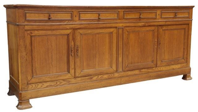 Appraisal: French Louis Philippe oak sideboard th c long rectangular case