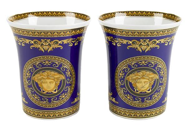 Appraisal: A group of five Versace by Rosenthal porcelain vases height