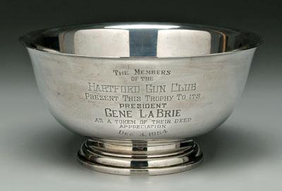 Appraisal: Sterling gun club trophy Revere style bowl by International inscribed