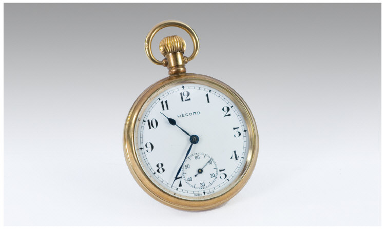 Appraisal: A Gold Plated Open Faced Pocket Watch Guaranteed Years