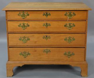 Appraisal: Diminutive Chippendale chest on cut out bracket base with thumb