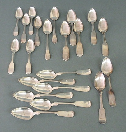 Appraisal: Twenty-one coin silver spoons- by R W Wilson l by