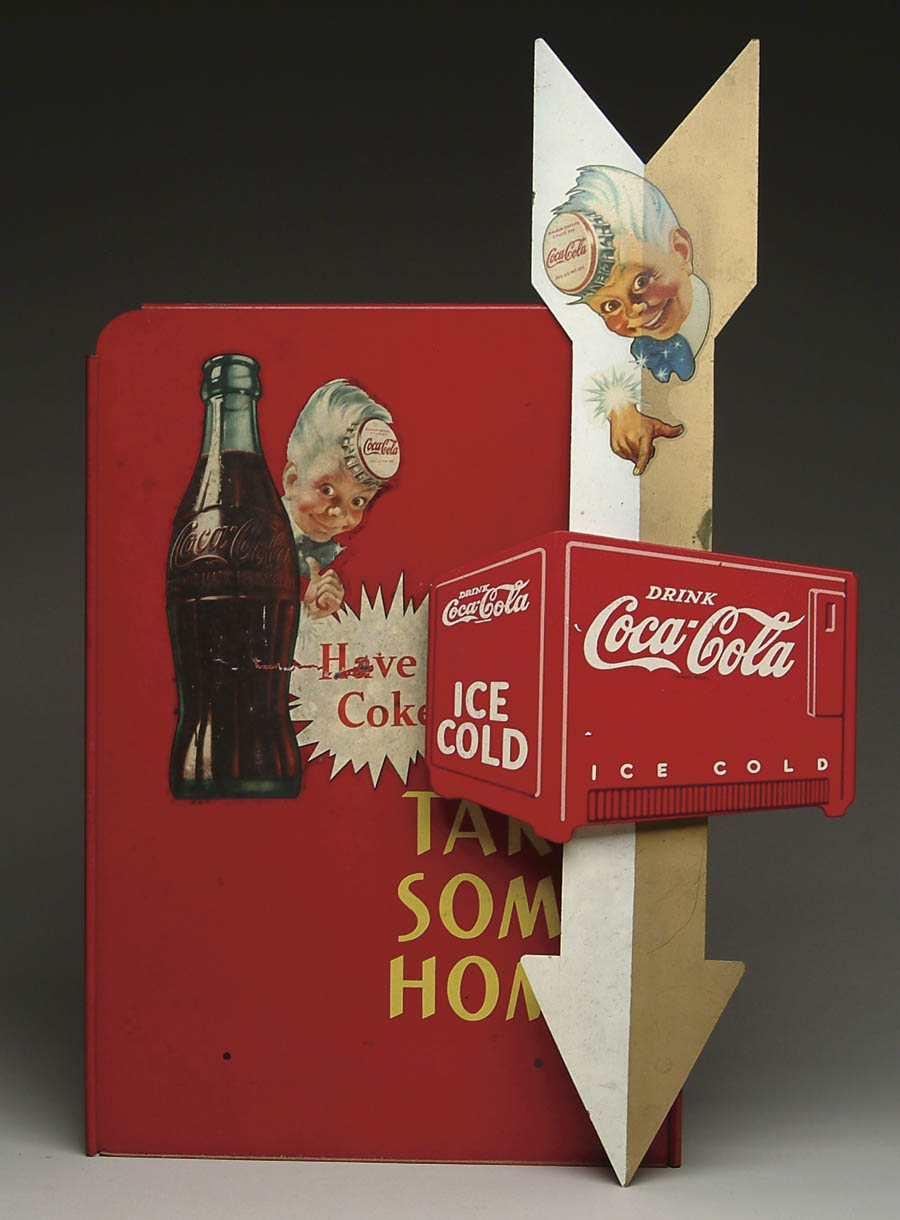 Appraisal: LOT OF TWO COCA-COLA SIGNS s Kay Display sign featuring