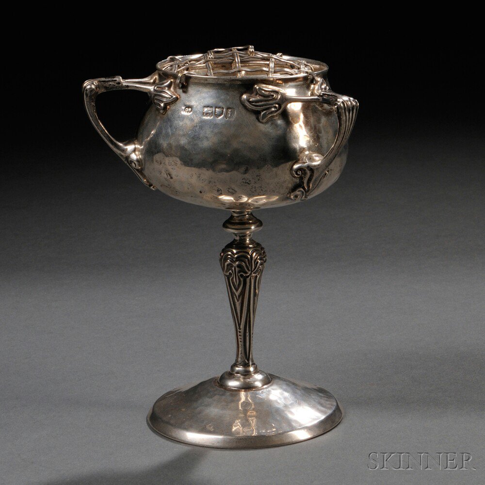 Appraisal: George V Arts Crafts Sterling Silver Vase London - Charles