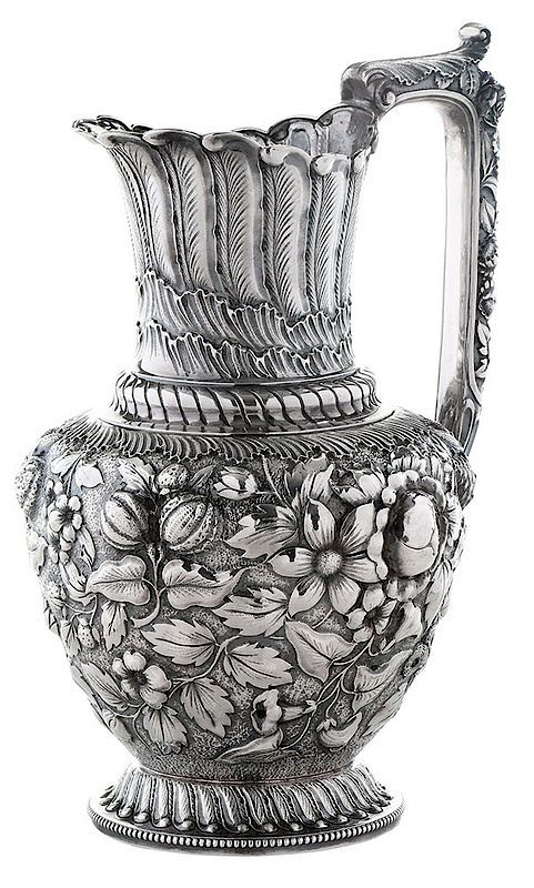 Appraisal: Gorham Repousse Sterling Pitcher American late th century urn form