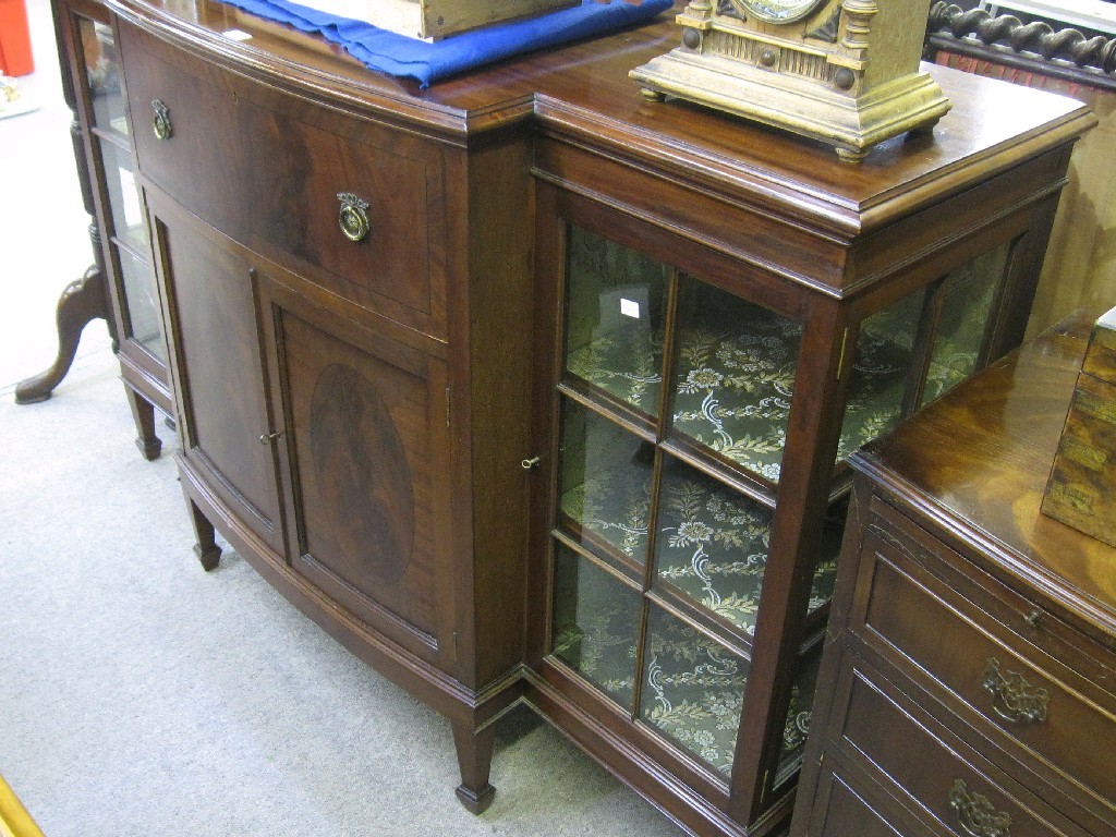 Appraisal: Edwardian mahogany bowfronted secretaire bookcase