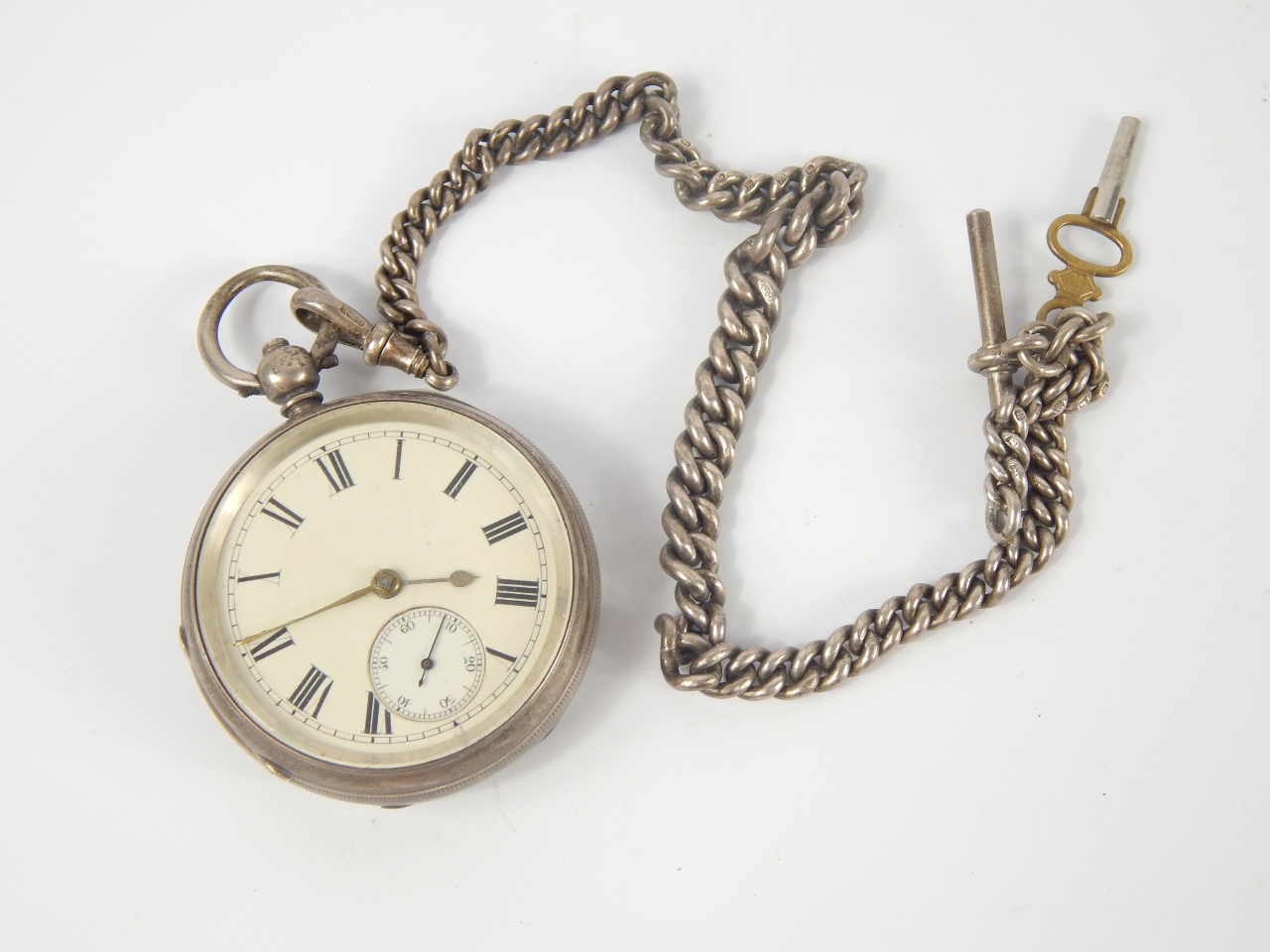 Appraisal: A Victorian silver cased gentleman's open faced pocket watch key