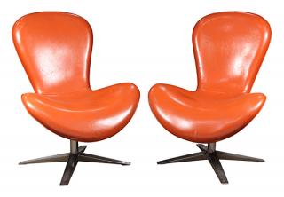 Appraisal: Pair of Mid-Century Modern style club chairs each having a