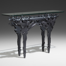 Appraisal: Albert Paley GEMINI FAN CONSOLE TABLE USA formed and fabricated