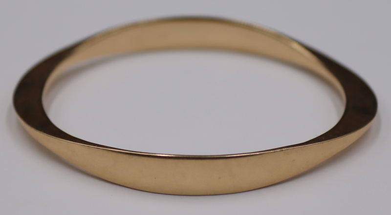 Appraisal: JEWELRY Midcentury kt Gold Bangle Bracelet Midcentury kt yellow gold