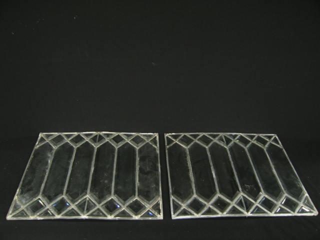 Appraisal: Pair of Leaded Glass Window Panels x