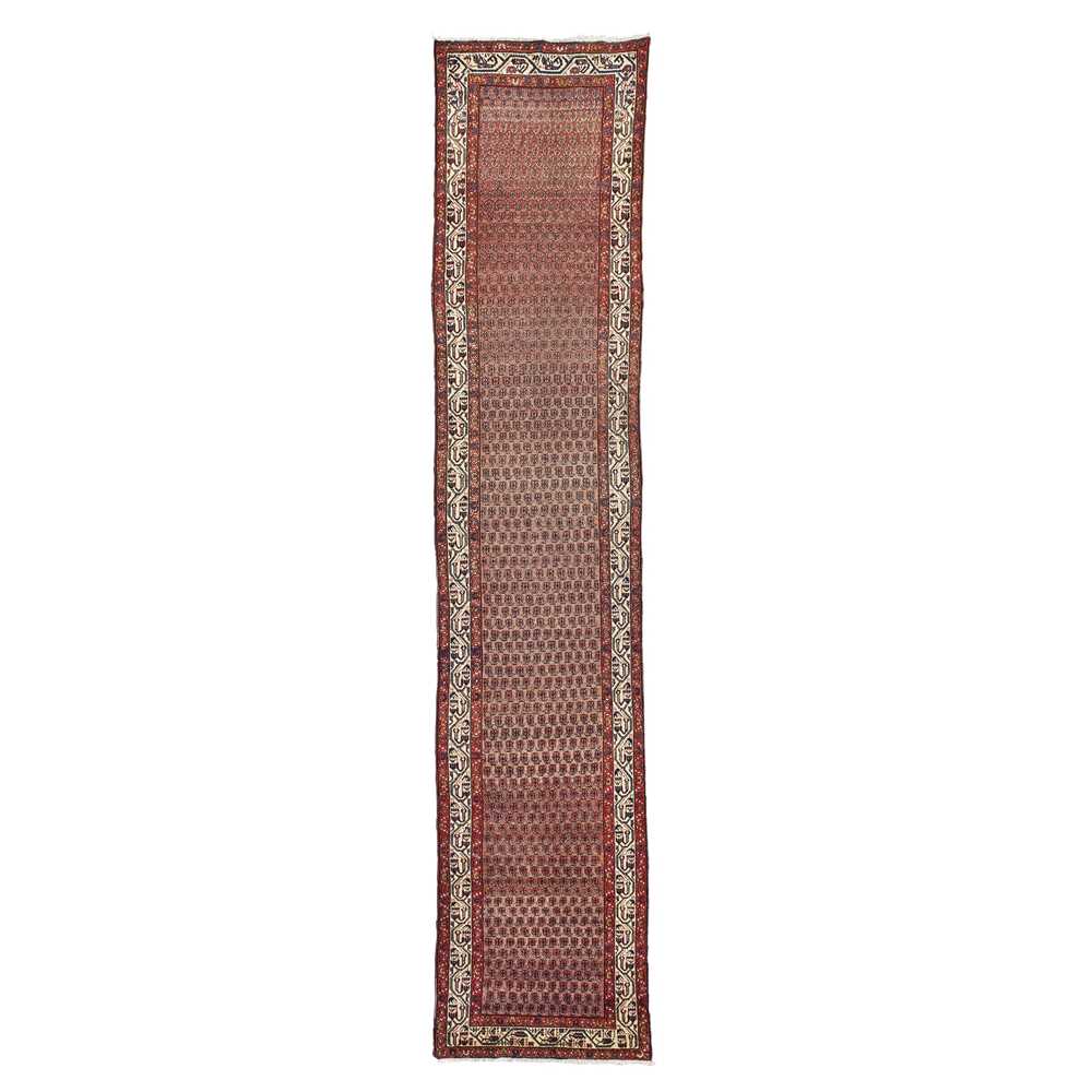 Appraisal: MALAYER RUNNER WEST PERSIA TH CENTURY the brown field with