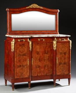 Appraisal: French Louis XVI Style Burled Elm Ormolu Mounted M French