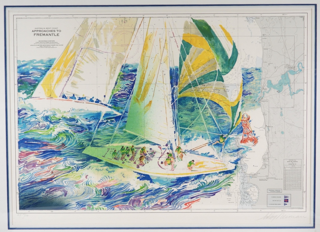 Appraisal: LEROY NEIMAN AMERICA'S CUP AUSTRALIA LITHOGRAPH United States - LeRoy