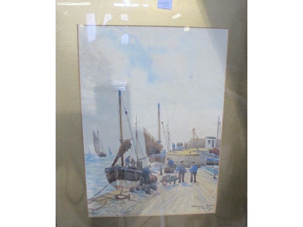 Appraisal: DAVID MARTIN Watercolour 'Pittenweem Harbour' signed and entitled