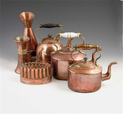 Appraisal: A copper jelly mould by Benham Froud of oval tubular