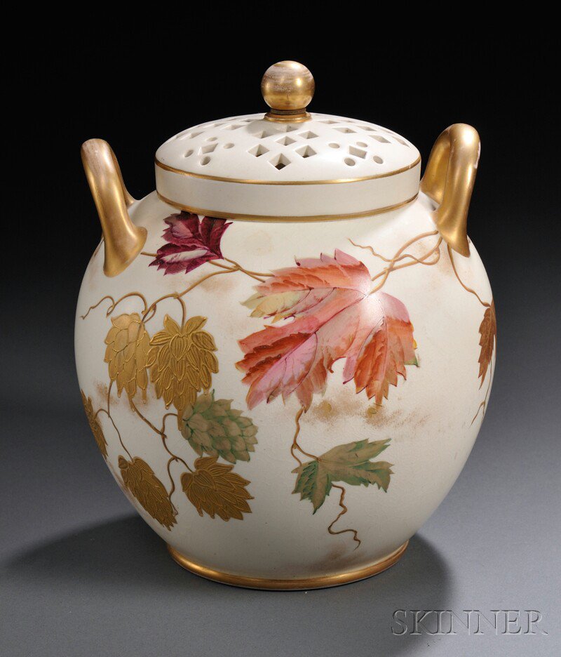 Appraisal: Wedgwood Ivory Vellum Potpourri and Cover England late th century