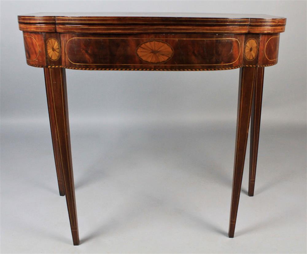 Appraisal: FEDERAL INLAID MAHOGANY CARD TABLE LATE TH EARLY TH C