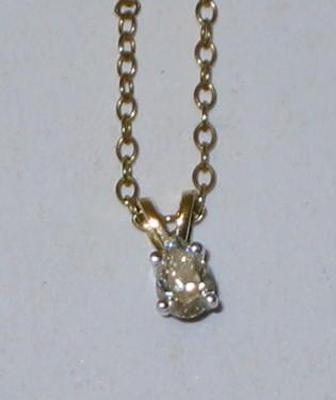 Appraisal: A SOLITAIRE DIAMOND PENDANT the pear cut stone claw set