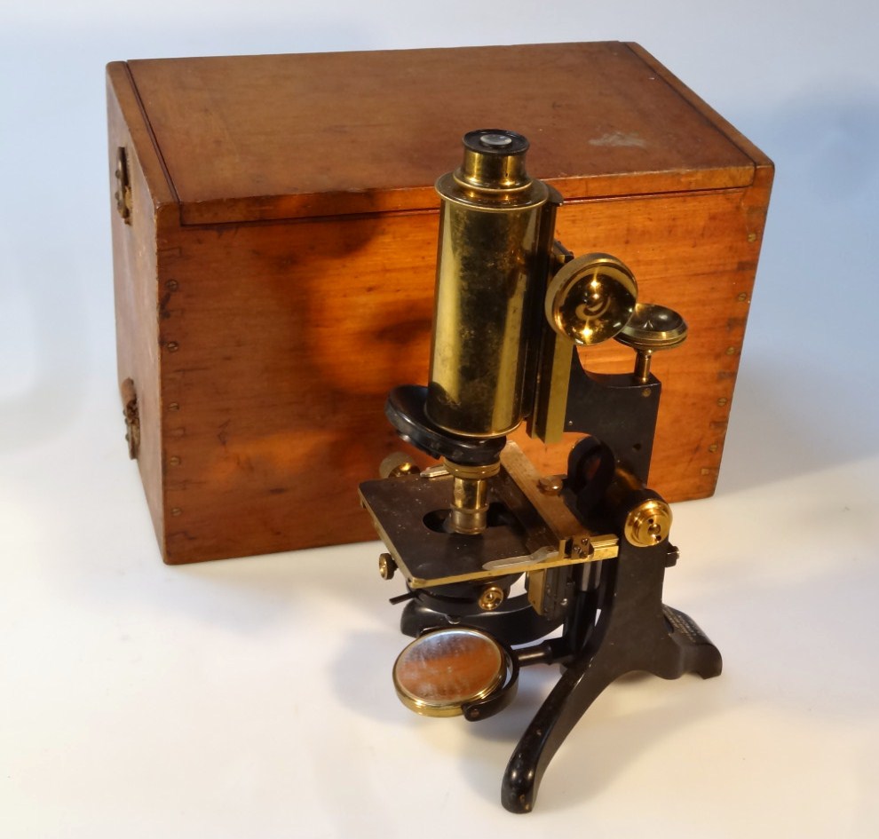 Appraisal: A thC G Baker metal microscope with brass mounts stamped