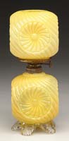 Appraisal: RARE YELLOW CASED MINI LAMP S - Ribbed swirl pattern