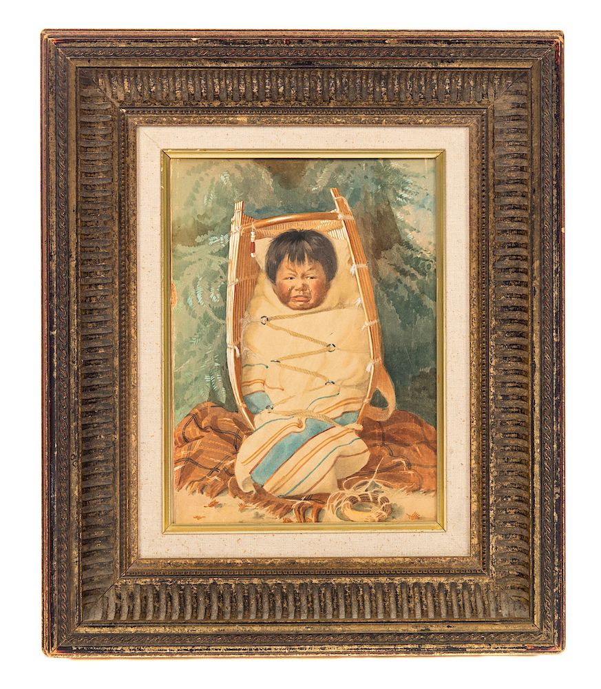 Appraisal: Grace Carpenter Hudson Watercolor Crying Child Measures tall wide Good