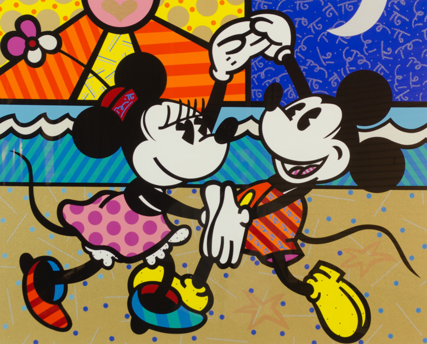 Appraisal: ROMERO BRITTO SERIGRAPH Florida Brazil born Mickey Mouse's Greatest Love