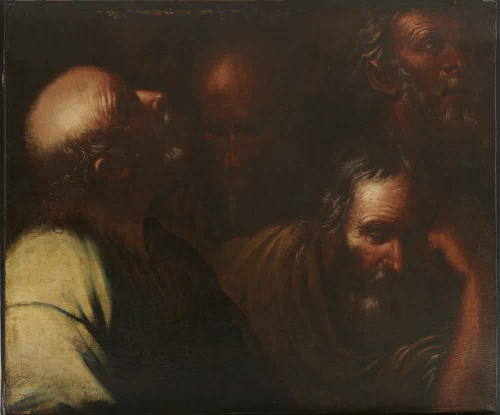 Appraisal: Manner of LUCA GIORDANO Italian - Six Men oil on