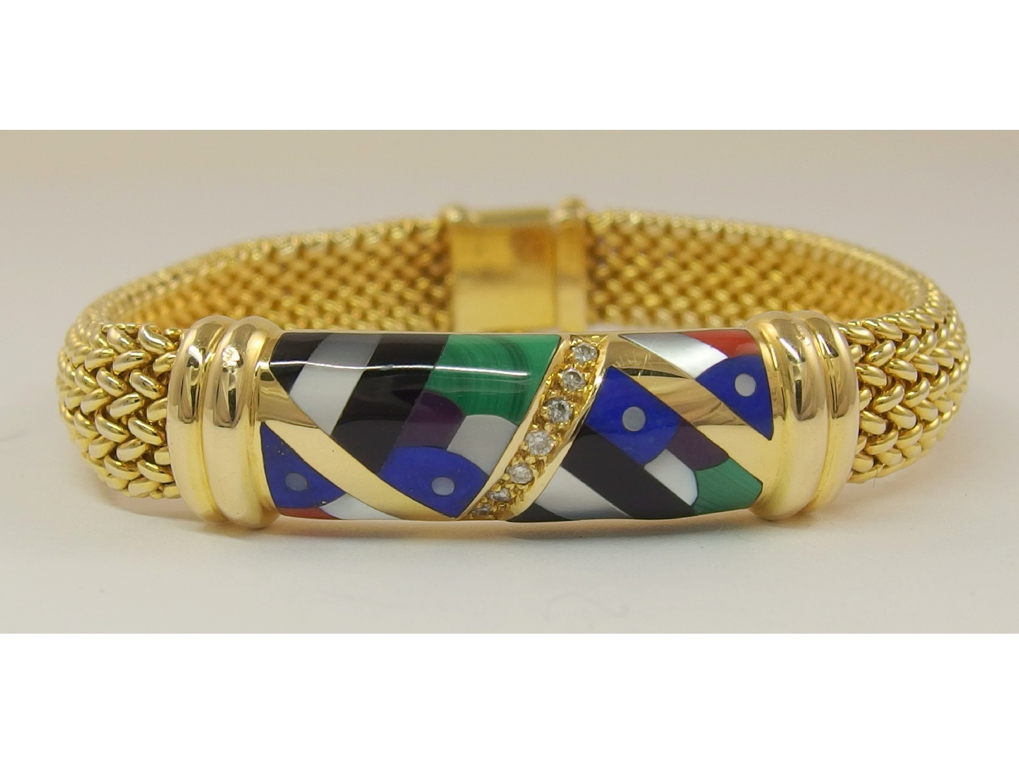 Appraisal: A superb Asch Grossbardt designer braceletin ct yellow gold with