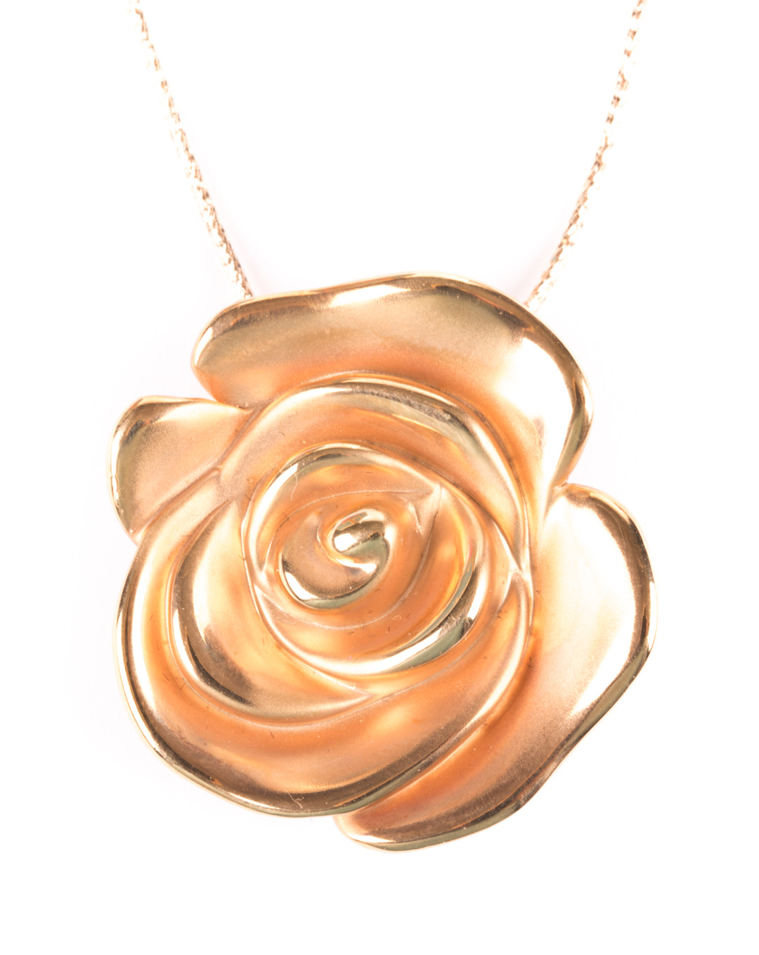 Appraisal: A Rose Pendant Necklace in K Rose Gold single rose