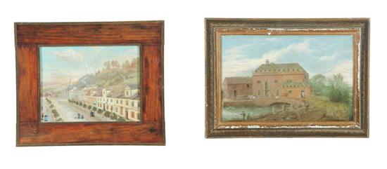 Appraisal: TWO PAINTINGS EUROPEAN SCHOOL LATE TH CENTURY Oil on artist