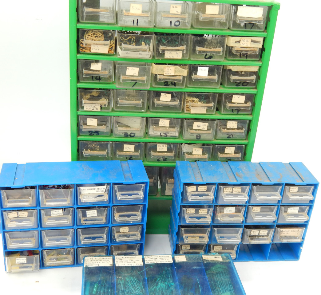 Appraisal: Model railway parts and accessories in four drawer sets