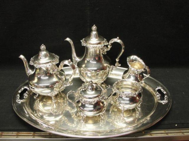 Appraisal: STERLING Gorham Piece Tea Set Tray coffee tea sugar creamer