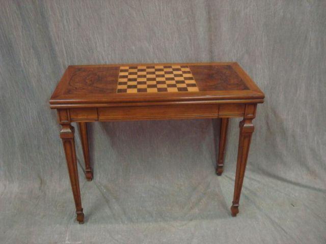 Appraisal: Burlwood Flip Top Game Table Great quality and signed John