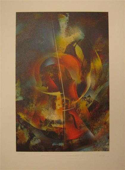 Appraisal: LEONARDO NIERMAN mexican b seven color lithographs UNTITLED - VIOLINS