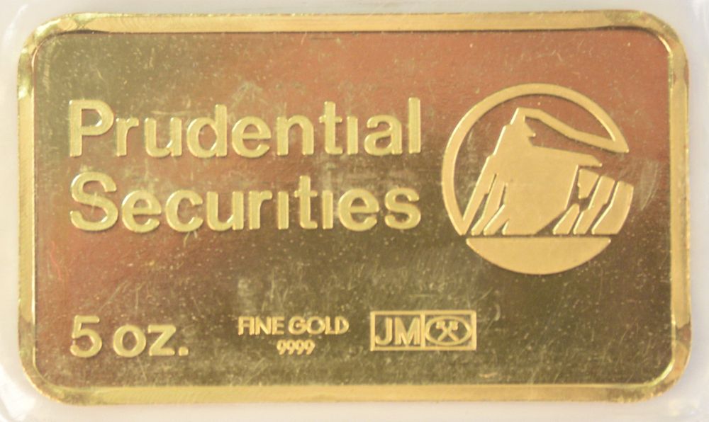 Appraisal: Five Ounce Gold Bar Prudential Five Ounce Gold Bar Prudential