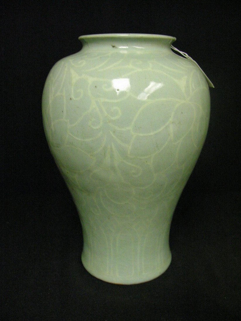 Appraisal: KOREAN CELADON INLAID PORCELAIN VASE Early porcelain vase Inlaid in