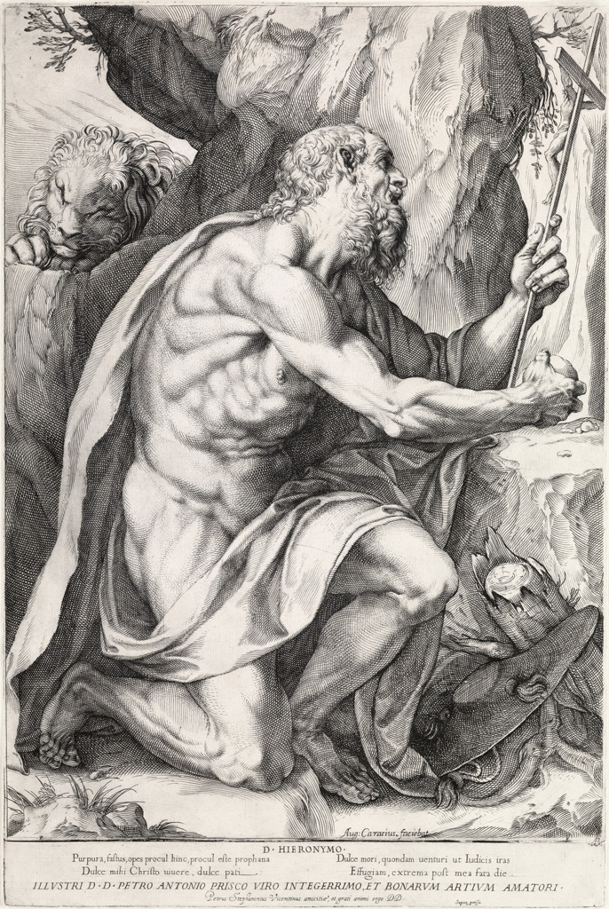 Appraisal: AGOSTINO CARRACCI Saint Jerome Engraving circa x mm x inches