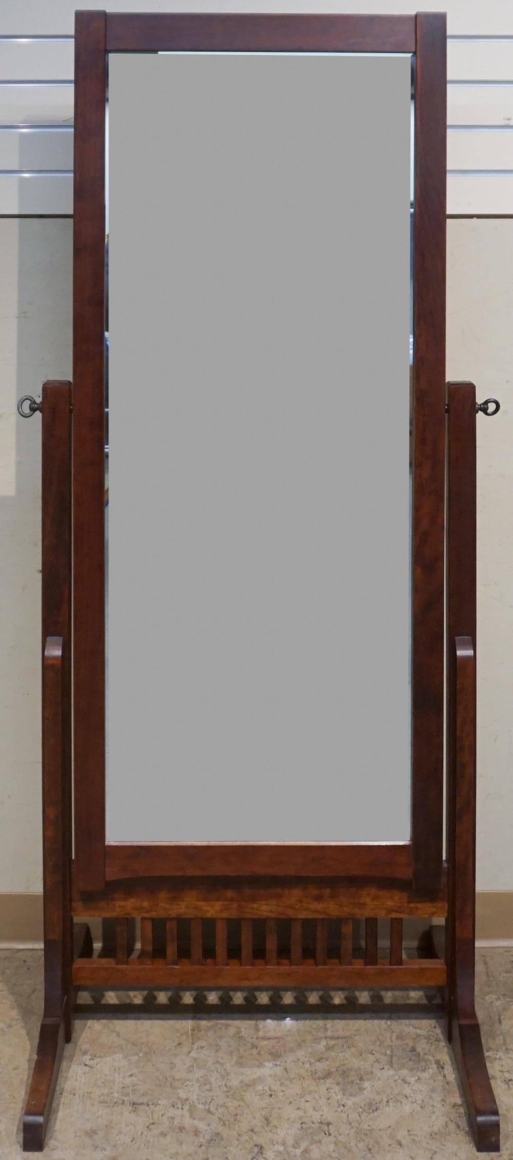 Appraisal: Arts and Crafts Style Stained Cherry Cheval Type Mirror H