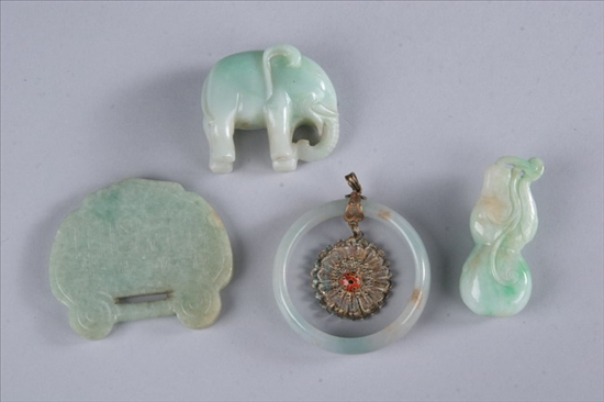 Appraisal: FOUR PIECES CHINESE JADE Late Qing Dynasty-Early Republic Period Circular