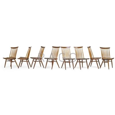 Appraisal: GEORGE NAKASHIMA - NAKASHIMA STUDIOS Set of eight New Chairs