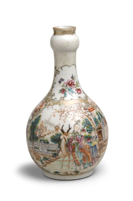 Appraisal: A Qianlong famille rose bottle vase circa painted with the