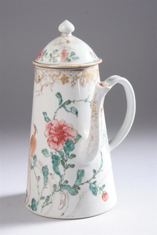 Appraisal: CHINESE FAMILLE ROSE PORCELAIN TEA POT Yongzheng period Painted to