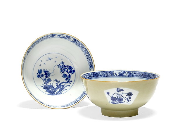 Appraisal: A pair of Chinese porcelain bowlsKangxi - decorated floral and