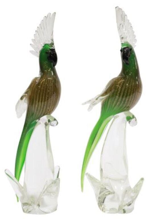 Appraisal: pair Italian Murano art glass bird sculptures in the form