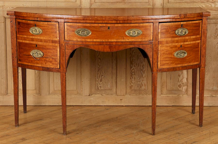 Appraisal: LATE TH C ENGLISH GEORGE III MAHOGANY SIDEBOARD A late