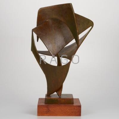 Appraisal: JAMES BEARDEN American b Steel sculpture Couple Cavernous Voids Series