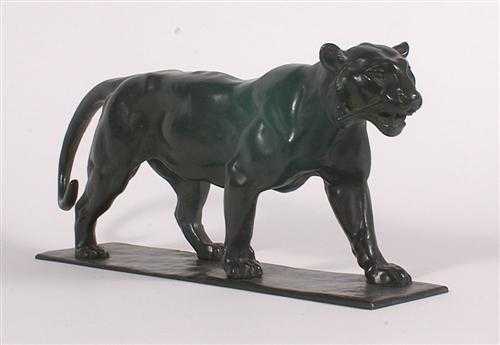 Appraisal: FRENCH SCHOOL Early th century Tiger Bronze with brown patina