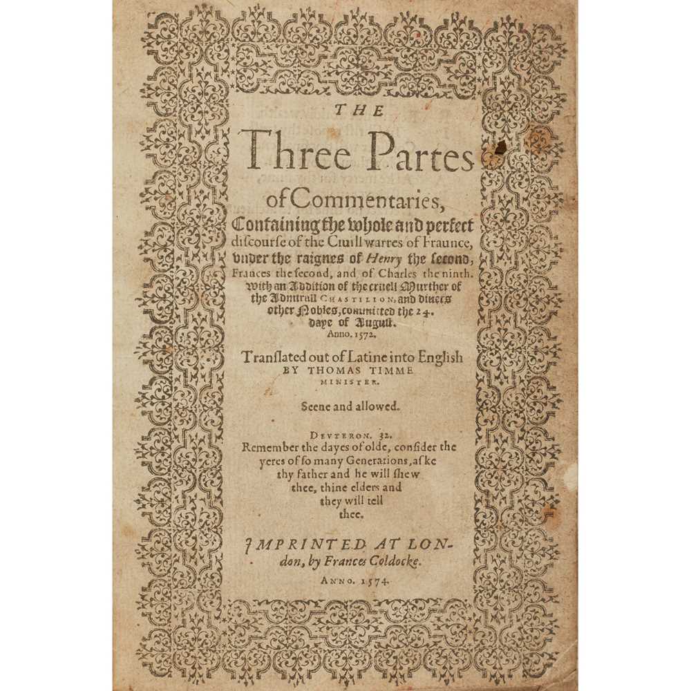 Appraisal: TYME THOMAS TRANSLATOR THE THREE PARTS OF COMMENTARIES Containing the